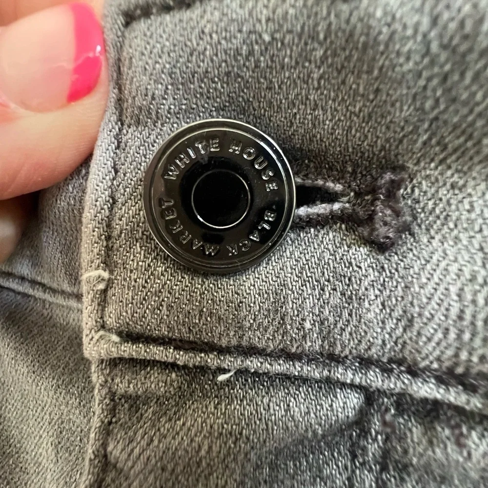 14s 14 short whbm straight embellished jeans gray side stripe beads cropped
